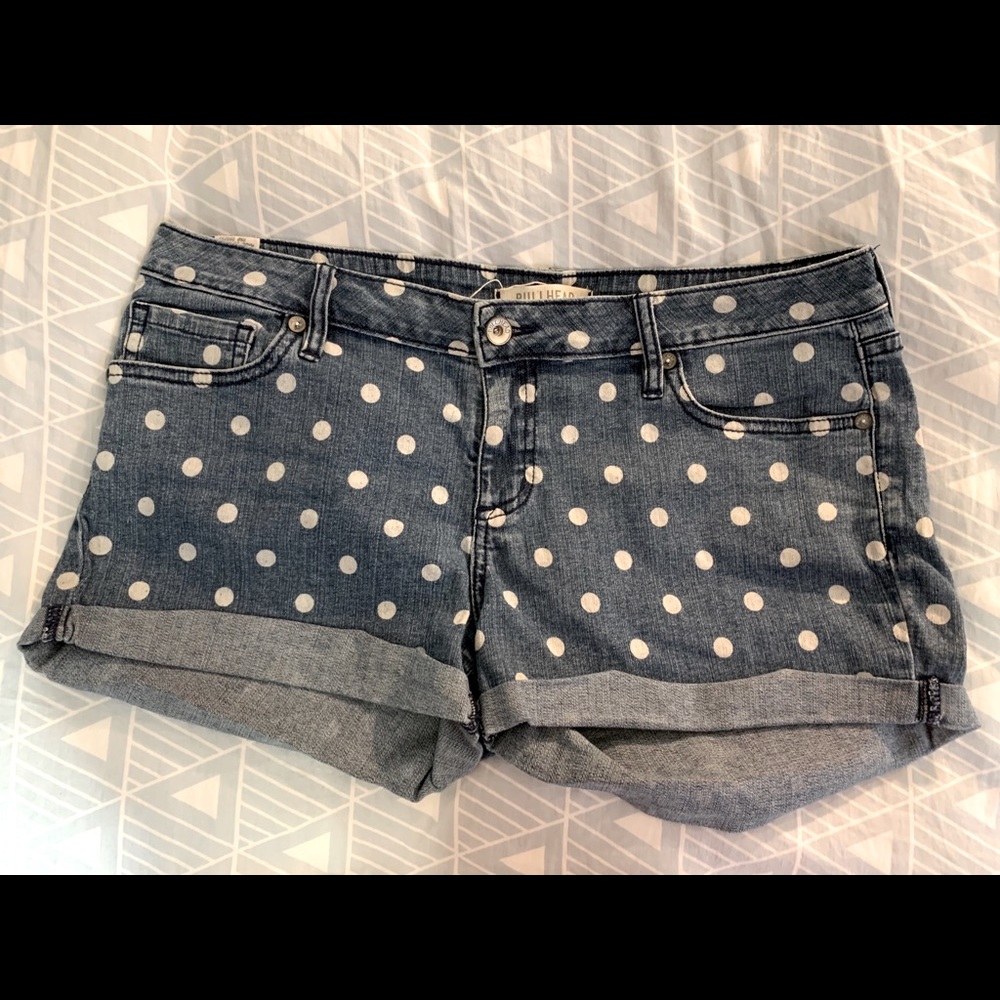 Cute polka dots jeans shorts